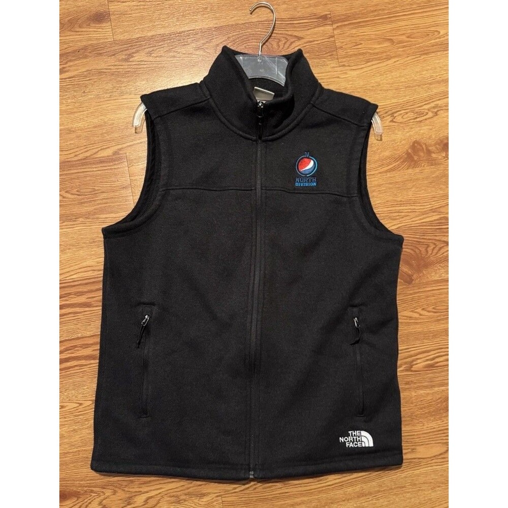 The North Face Men's Black Vest Full Zip Mock Collar Size Medium  Company Logo*